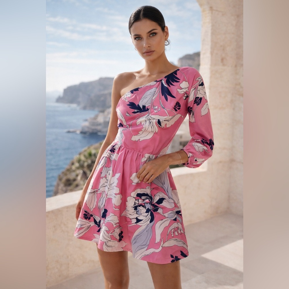 Yumi Kim Silk One-Shoulder Floral Dress – NWT – Size XS